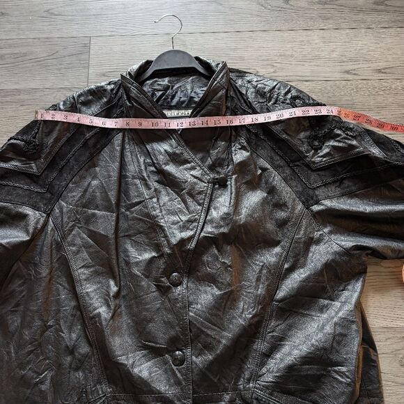 Vintage 80s Genuine Leather Traditional Trends 3X Coat Jacket - Picture 6 of 16